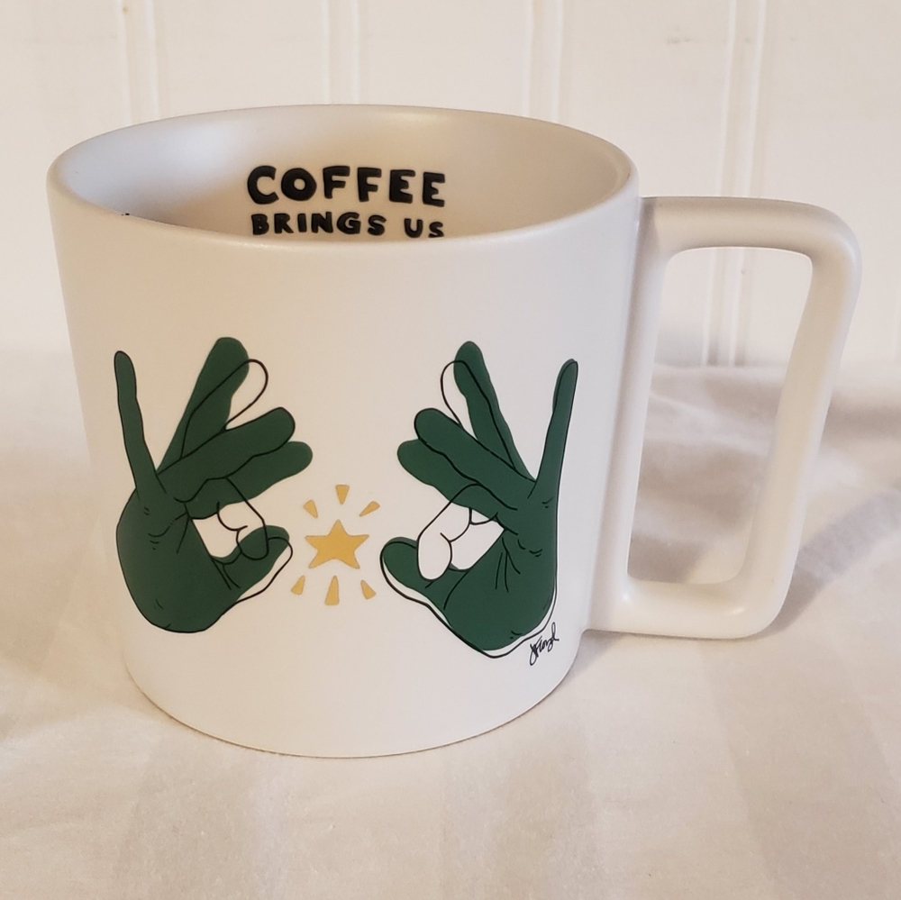 Starbucks Sign Language Mug - "Coffee Brings Us Together"